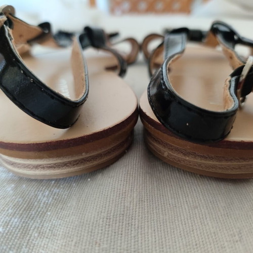 Girls black strap sandals like new with diamante detail size 36 Migato