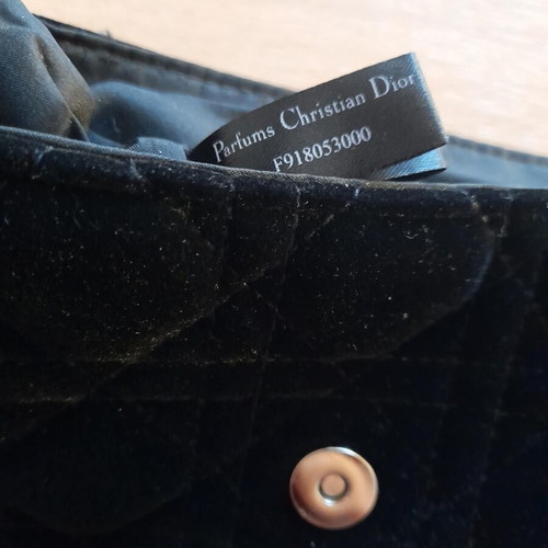 Dior velvet toiletry bag new black with gold trim