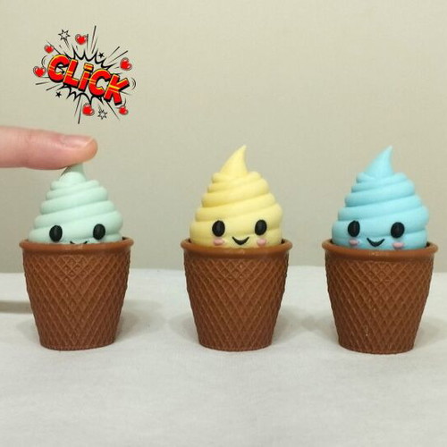 Fidget Clicker Ice Cream Cone 3D Printed New
