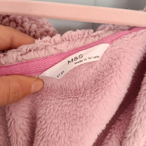 Fleece robe used for 6-7 years with pink unicorn