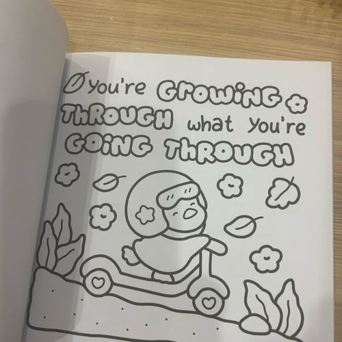 Cozy Vibes coloring book with 45 handwritten pages, new