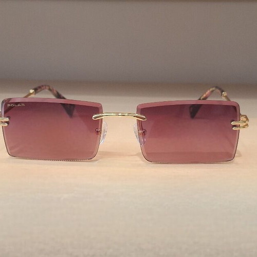 Polar Gold 6001 C2V sunglasses new, pink lenses, gold frame