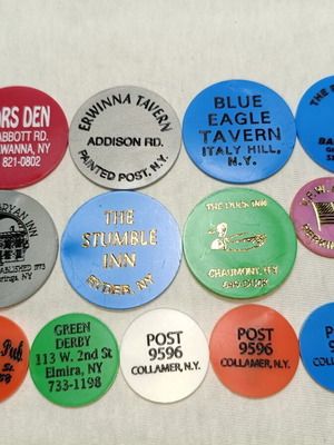 New York Bar Tokens set of 13 plastic tokens