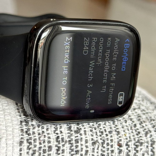 Xiaomi Redmi Watch 3 Active smartwatch like new, black with charging cable