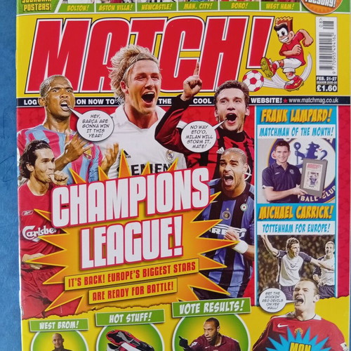 Match Football Magazine issue 21-27/2/2007 like new with Manchester United poster