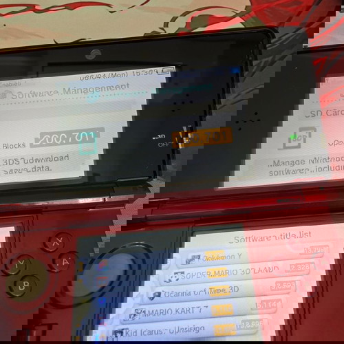 Nintendo 3DS Flare Red σαν καινούργιο με Custom Firmware και Micro SD 64GB