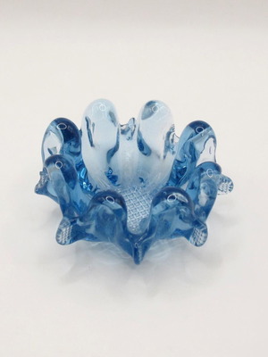 Antique Blue Glass Art Nouveau Bowl like new