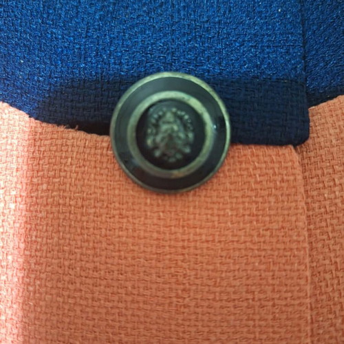 Camelot women's coral short jacket with blue details, like new