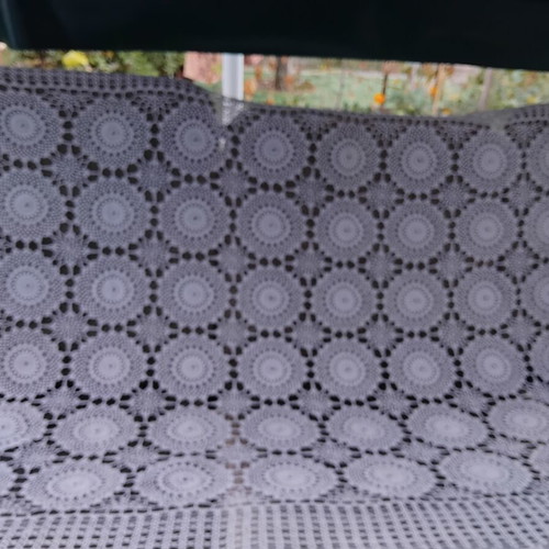 Handmade crochet tablecloth 180x130 cm, white cotton