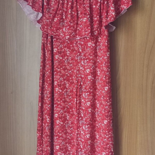 Midi dress red viscose Bodyflirt Large like new