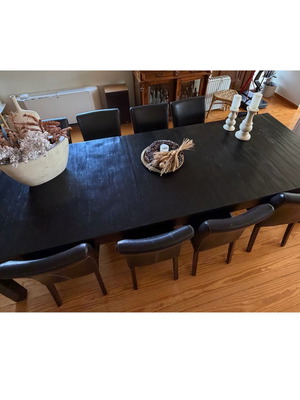 Dining set used with bamboo table 280×100 cm and 8 chairs