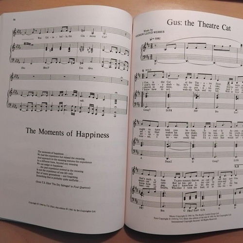 Cats The Musical Sheet Music Like New, Voice and Piano