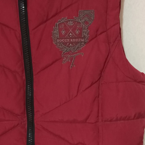 Soccx sleeveless women's jacket used, burgundy, size M