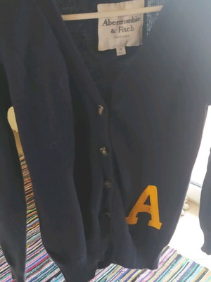 Ζακέτα Abercrombie & Fitch unisex medium βαμβακερή καινούργια μπλε σκουρόχρωμη