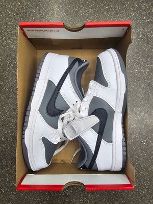 Nike Dunk Low sneakers size 38.5, brand new, White/Black-Smoke Grey