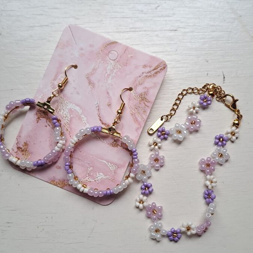 Women's jewelry set new, pink and gold colors