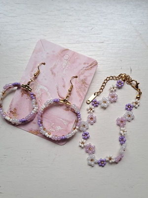 Women's jewelry set new, pink and gold colors
