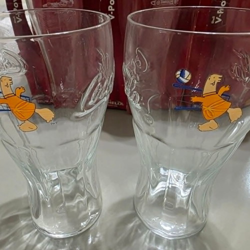 Coca Cola set of 6 collectible glasses Athens 2004 Olympics
