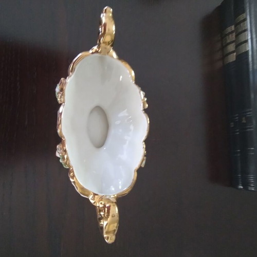 Porcelain vase in gondola shape like new, Italian style
