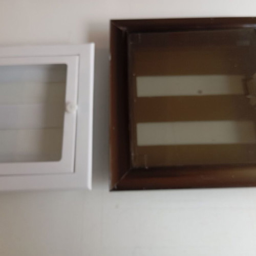 Electrical metal flush panel covers and rails 2-row set like new