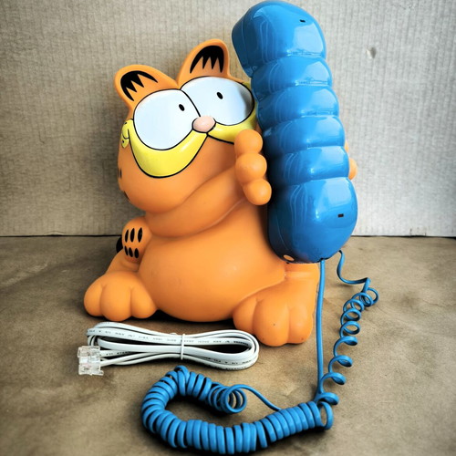 Garfield phone used, vintage, multicolor, wired