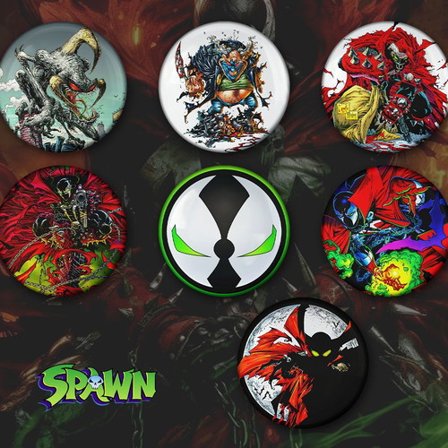 Spawn pin set of 7 different 3 cm badges new