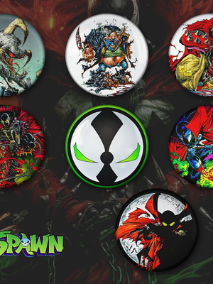 Spawn pin set of 7 different 3 cm badges new