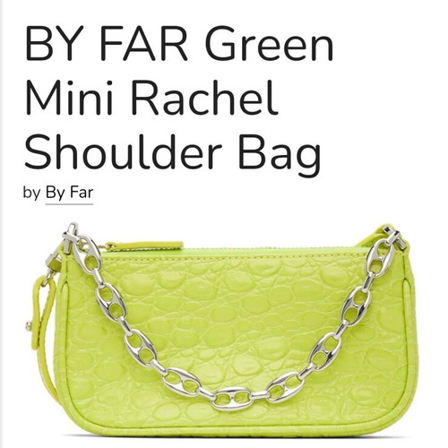 By Far Mini Rachel bag neon green like new