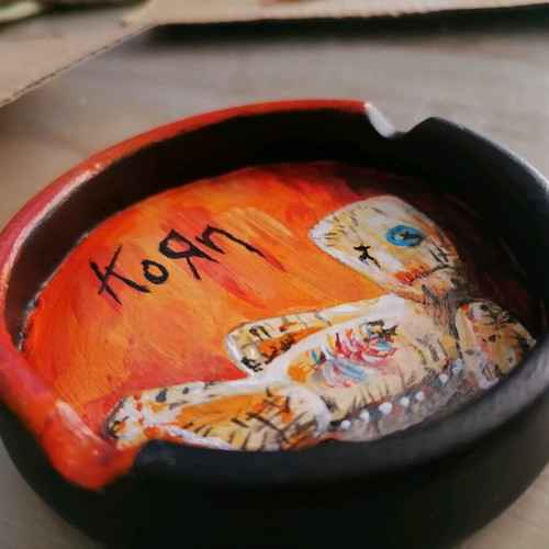 Handmade Korn ashtray made to order from clay