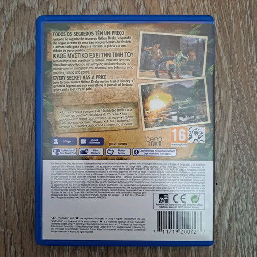 Uncharted Golden Abyss PlayStation Vita Greek edition like new