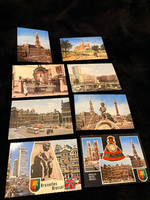 Collection of 8 vintage Brussels postcards like new