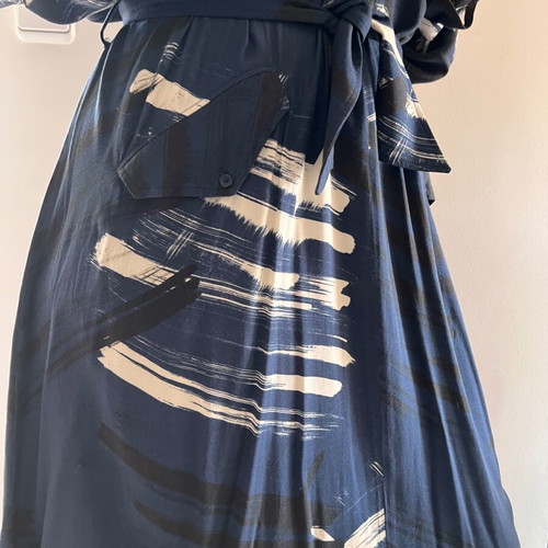 Cacharel dress new with multicolor design, viscose, size S