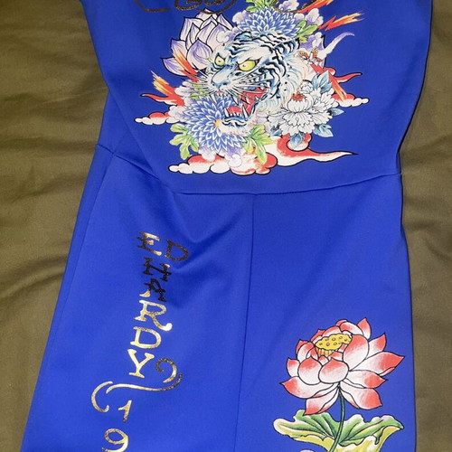 Ed Hardy blue tiger bodysuit like new, small size