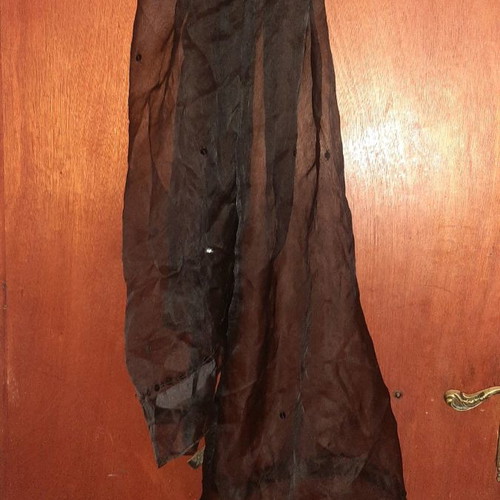 Scarf transparent black with rhinestones used