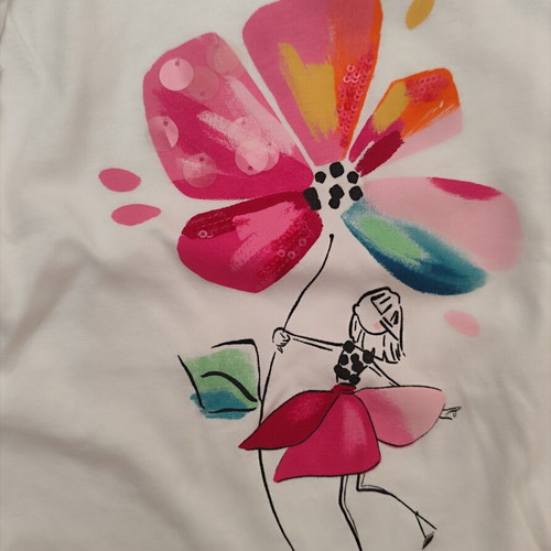 Mayoral T-shirt 104 cm like new, white and pink