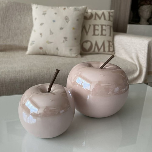 Decorative iridescent pink apple set new