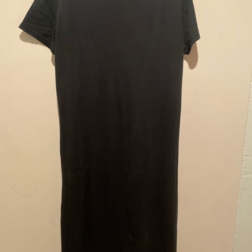 Zara long T-shirt dress medium used, black, with slit