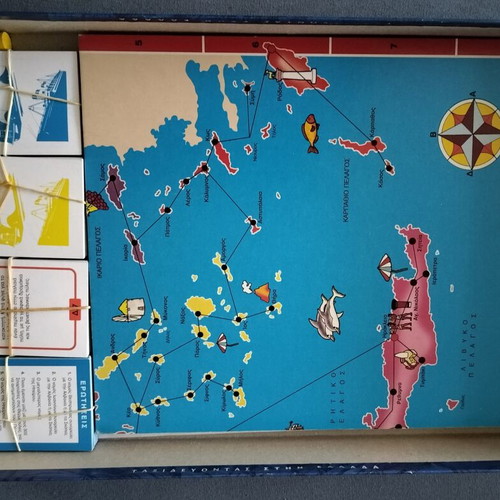 Traveling in Greece and Broken Telephone board games used