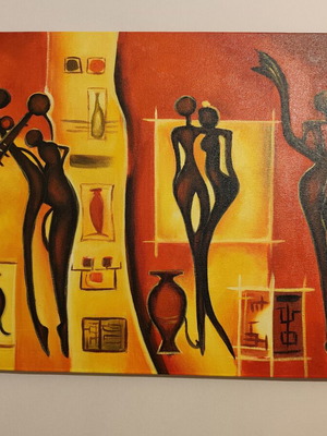 Canvas painting 90x60 cm used, Africa Arts