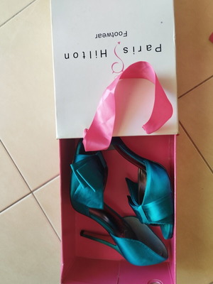 Paris Hilton peep toe heels brand new, emerald color, size 39