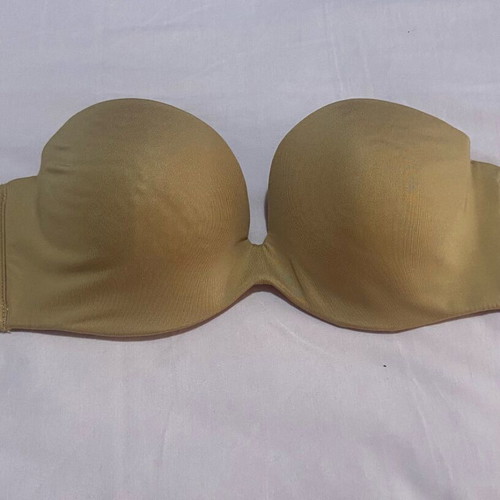 Luna strapless beige bra like new, 75C with removable straps