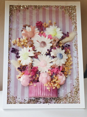 Χειροποίητη διακοσμητική κορνίζα Romantic Vintage & Wax Flowers