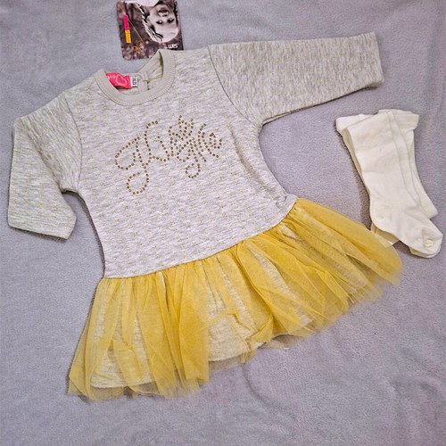 Baby dress SAM 0-13 with tights, new, size 1