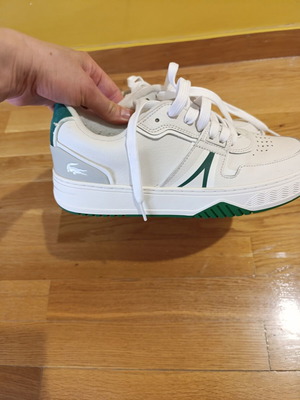 Lacoste sneakers unisex leather like new, white and green, size 40