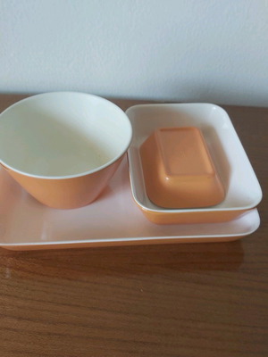 Olympic Airways serving set used, orange color