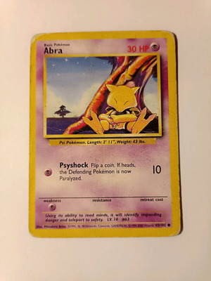 Abra Pokemon Card Καινούργιο (Base Set 43/102) 1999-2000 Wizards
