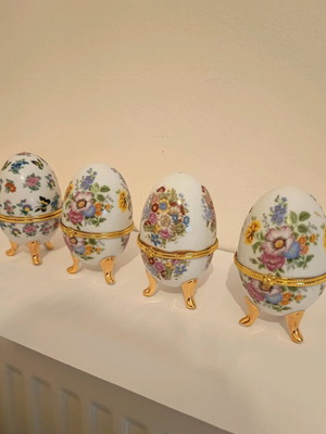 Πορσελάνινα αυγά θήκες κοσμημάτων σαν καινούργια, αντίκες