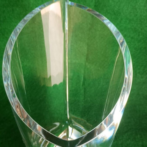 Krosno Crystal Vase Minimal Slant-Cut Poland like new