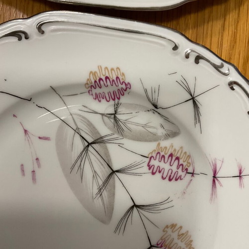 Set of 6 vintage 50s dessert plates German porcelain like new