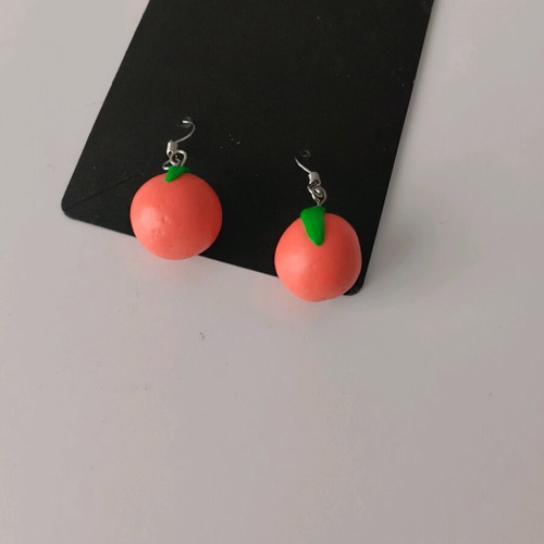 Orange earrings new handmade from polymer clay